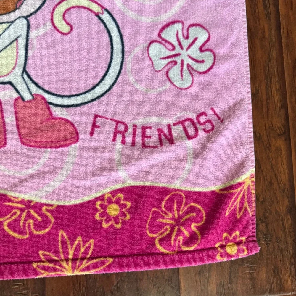 Vintage Dora The Explorer Beach Towel Pink Boots Hola Amigos Y2K Kidcore 42x23